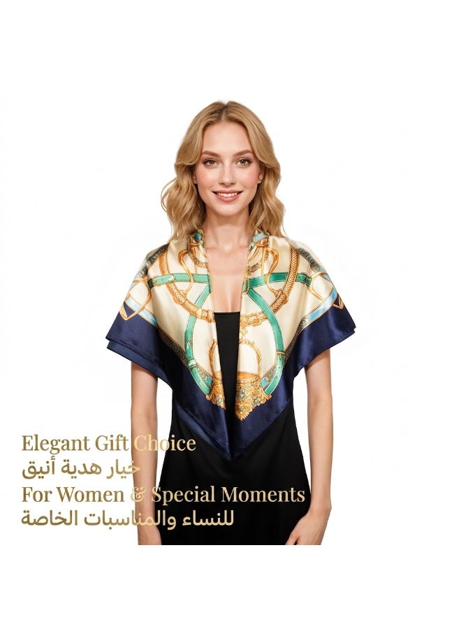 Necker chiefsfor Women Like Silk Scarf Hair Scarf Printed Square Scarf Bandanas for Women 35 Inches - Image 5