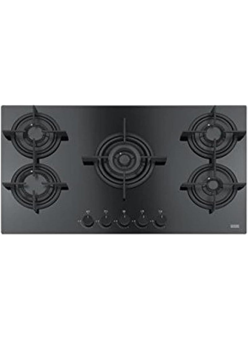 Franke FHCR 905 4G TC HE BK C Built-In Gas on Glass Hob, 5 Burners, Black Glass, 90 cm - Image 1