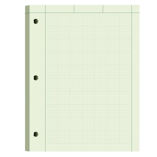 Aidunmis Engineering Paper 8.5 x 11, 100 Sheets Top Glue Binding Engineering Notebook, 5x5 Quad Ruled Graph Paper, 3-Hole Punched Engineering Computation Pad 8.5 x 11, Green Tint Engineering Paper Notebook - Image 1