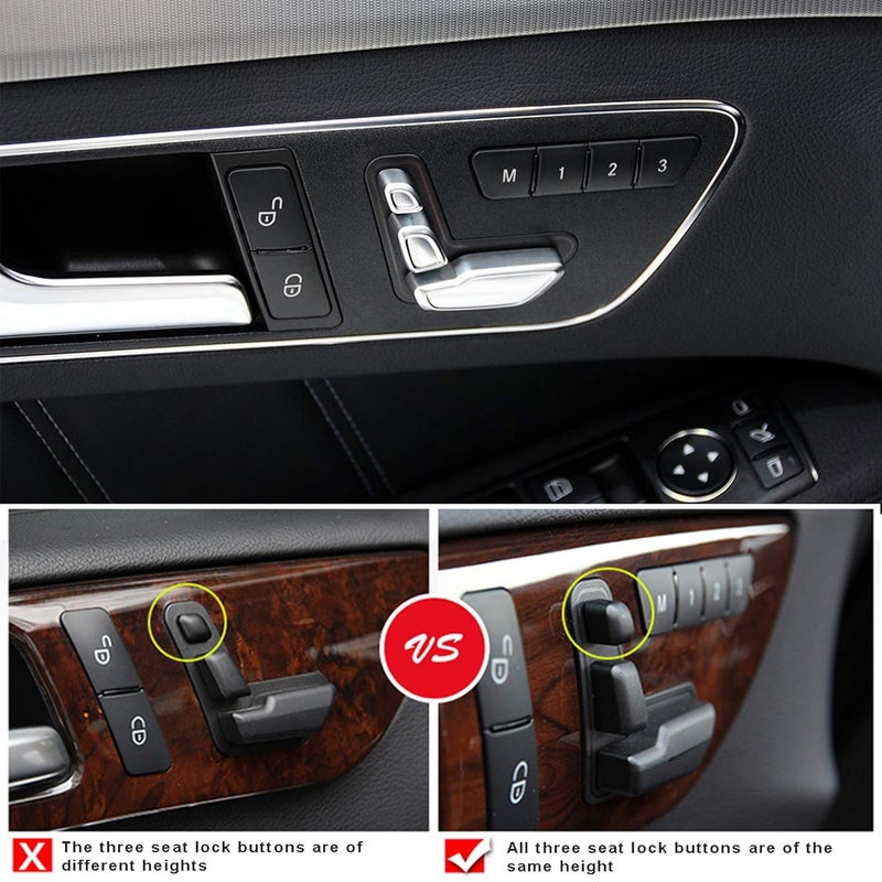Jaronx Compatible with Mercedes Benz Door Seat Adjust Button Cover,Seat Adjustment Button Caps for B-Class W246,C-Class W204,E-Class W212,ML W166,CLA W117,GLK X204,GL X166,CLS W218 (6PCS) - Image 3