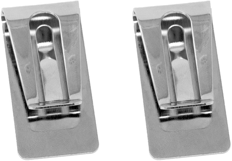 Stephanie Imports Set of 2 Chrome-Plated Stainless Steel Money Clips in Silver (Pebble Grain) - Image 2