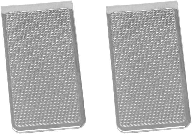 Stephanie Imports Set of 2 Chrome-Plated Stainless Steel Money Clips in Silver (Pebble Grain) - Image 1