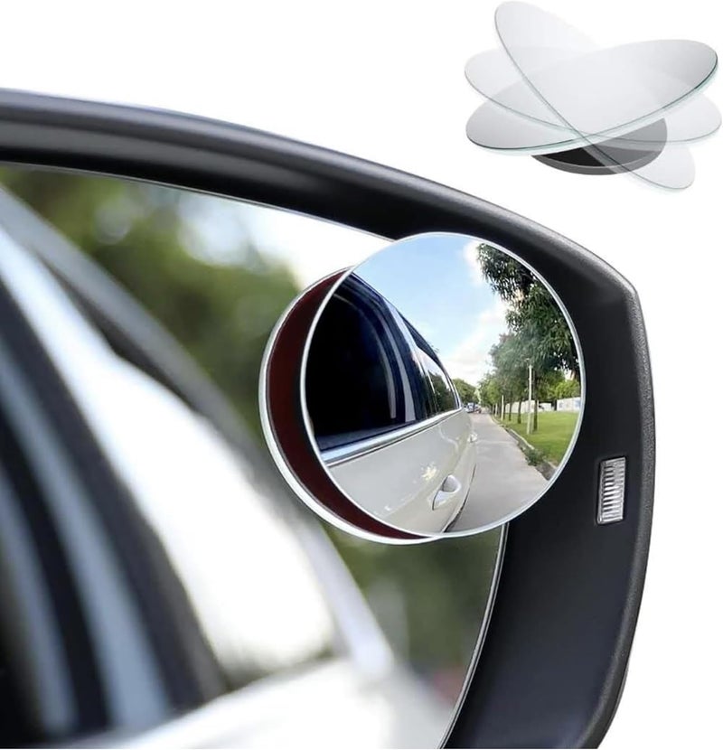 ROBUSTT Blind Spot Mirror for Car (Pack of 4 Mirrors) | Rear View Convex Mirror with Adjustable Swivel Mount, Water-Resistant, Easy Installation, Universal Fit for Cars, SUVs, Trucks, and Bikes - Image 1