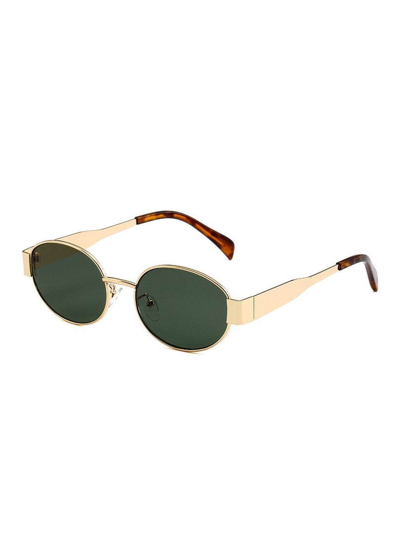 Generic Retro Oval Sunglasses for Women Men - Trendy Gold Sun Glasses - Fashion Metal Frame Shades  - Image 1