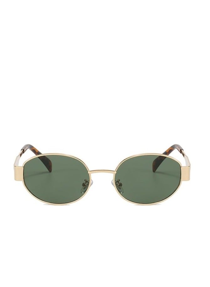 Generic Retro Oval Sunglasses for Women Men - Trendy Gold Sun Glasses - Fashion Metal Frame Shades  - Image 2