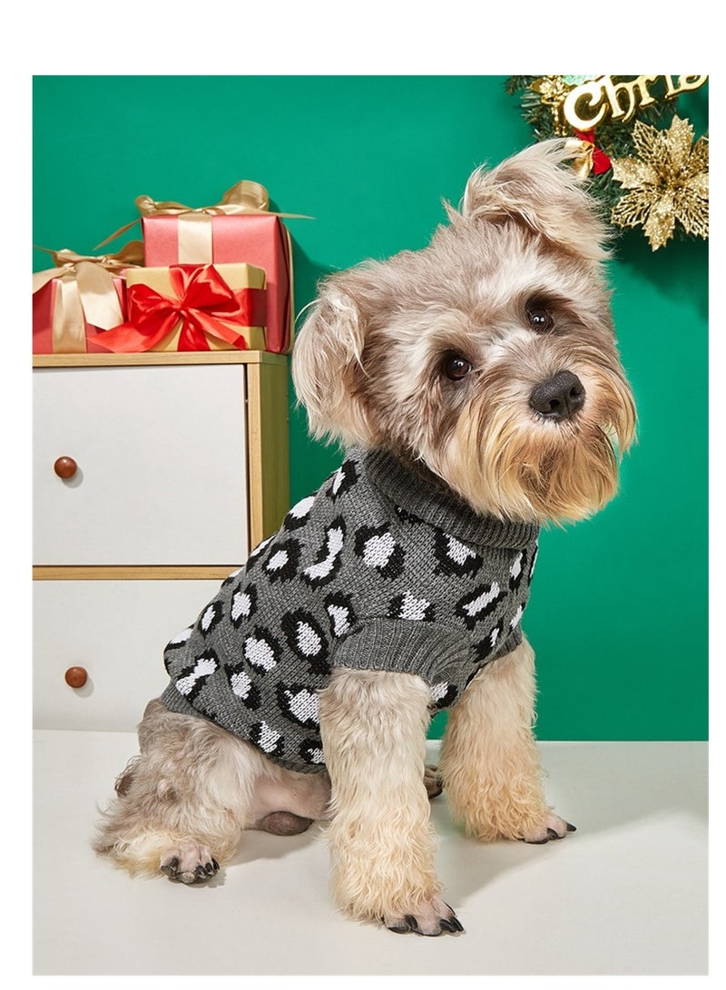 Loquat Squality Pet Supplies Dog Clothing Solid Color Floral High Neck Clothing Autumn And Winter Black - Image 1