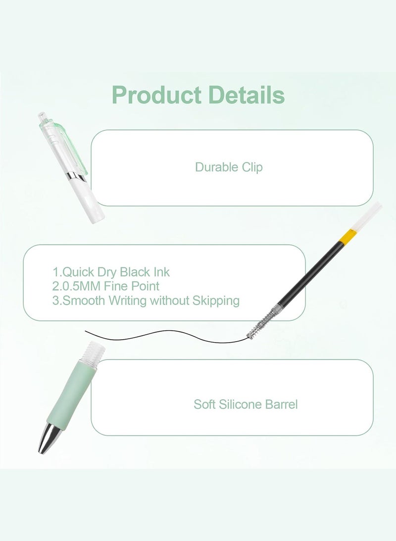 12pcs Gel Pen 0.5 mm Black Ink Pens Retractable Fine Ballpoint Pen Stylish School Supplies for Girls Office Stationery Supplies Gift - Image 3