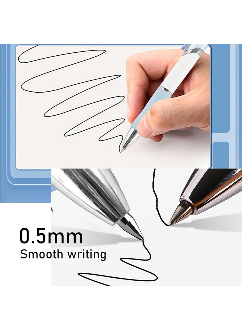 12pcs Gel Pen 0.5 mm Black Ink Pens Retractable Fine Ballpoint Pen Stylish School Supplies for Girls Office Stationery Supplies Gift - Image 4
