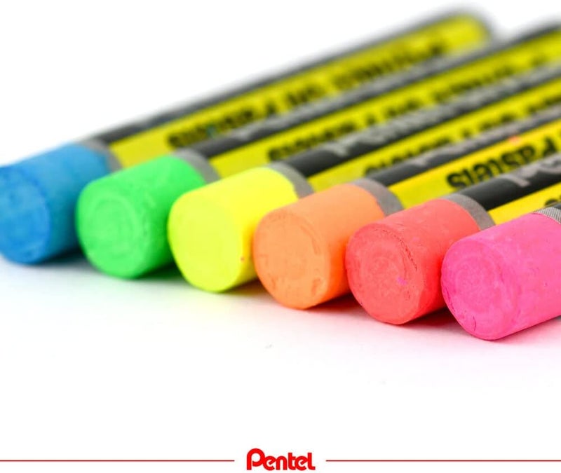 Pentel Oil Pastels Set of 12 - Fluorescent & Metallic Colors - Image 2
