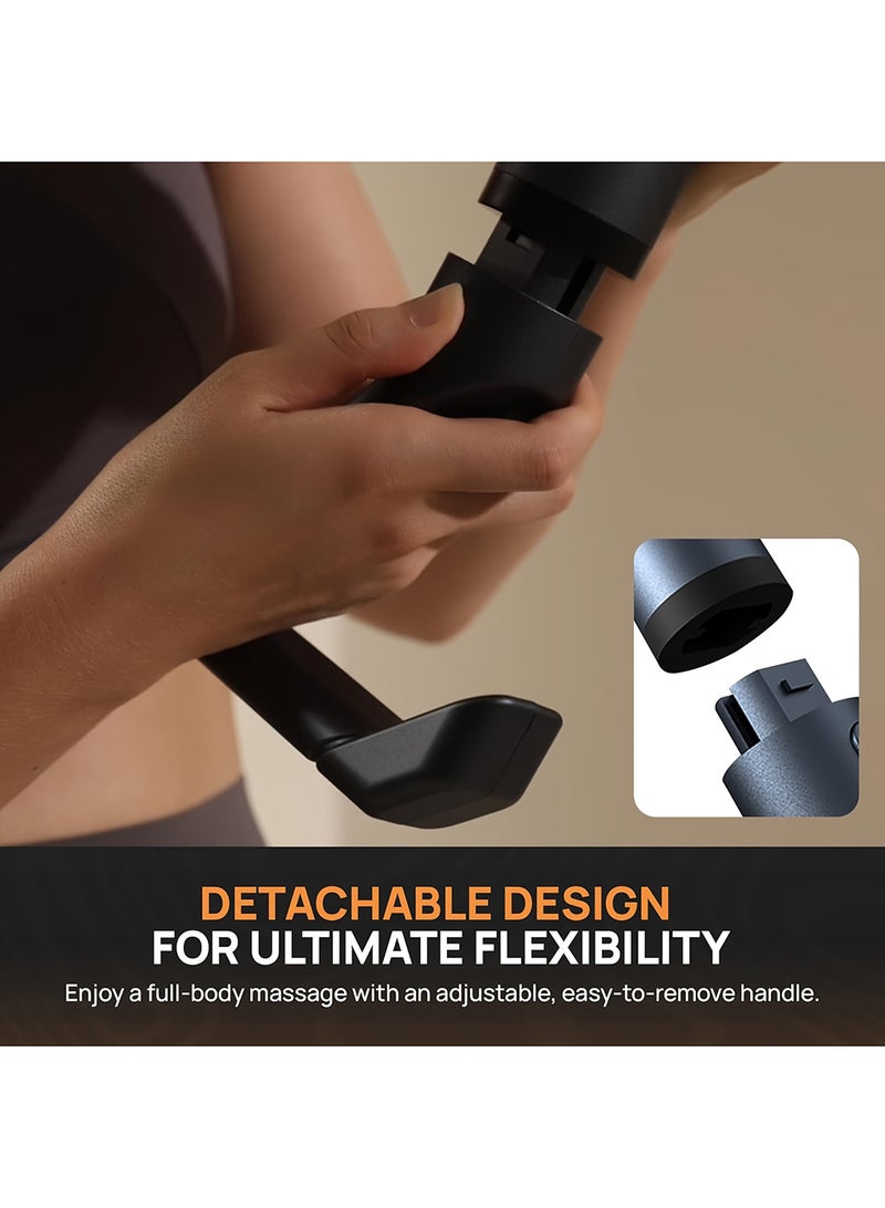 EzzySo مسدس تدليك ميني مع حزام تدليك العضلات للاسترخاء مع مقبض ممتد 3 في 1 مدلك للظهر لتخفيف الألم 12 مستوى سرعة و 4 رؤوس قابلة للتبديل مسدس تدليك لتخفيف آلام الظهر والرقبة - Image 3