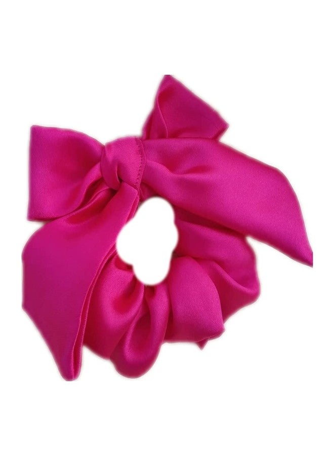 IBDA ربطات شعر من الحرير بلون الماجينتا من إيبدا، مصنوعة يدوياً، ربطة شعر أنيقة، إكسسوارات شعر نسائية، ربطات شعر أنيقة، مطاط ناعم للغاية لتجنب الشد والسحب، ويمنع تلف الشعر. - Image 3