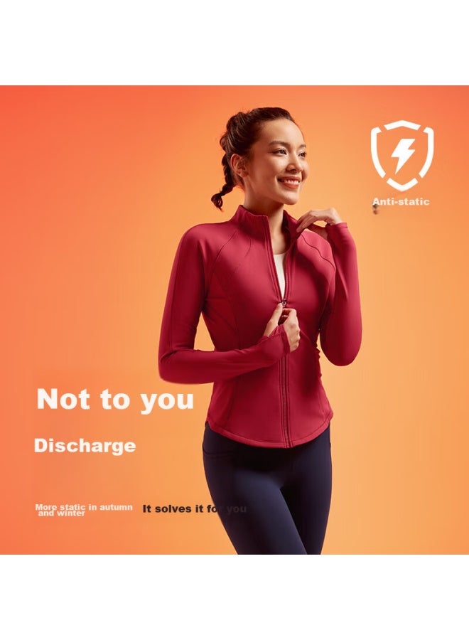 VFU Miaomiao Fleece Sports Jacket For Women, Winter Fleece-Lined Warm Coat, Anti-Static Windproof Fitness Wear, Light Navy Blue, L - Image 2