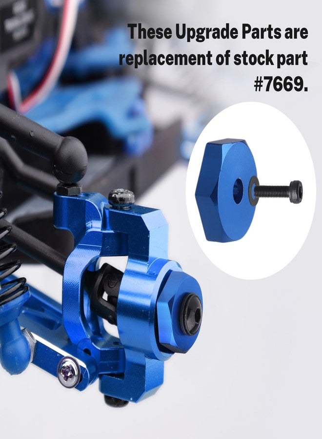 Hobbyfire Metal Aluminum Wheel Hex Hubs 4-Pack Upgrades for 1/18 Traxxas LaTrax Teton Desert Prerunner SST, Replace Parts 7669 (Blue) - Image 4