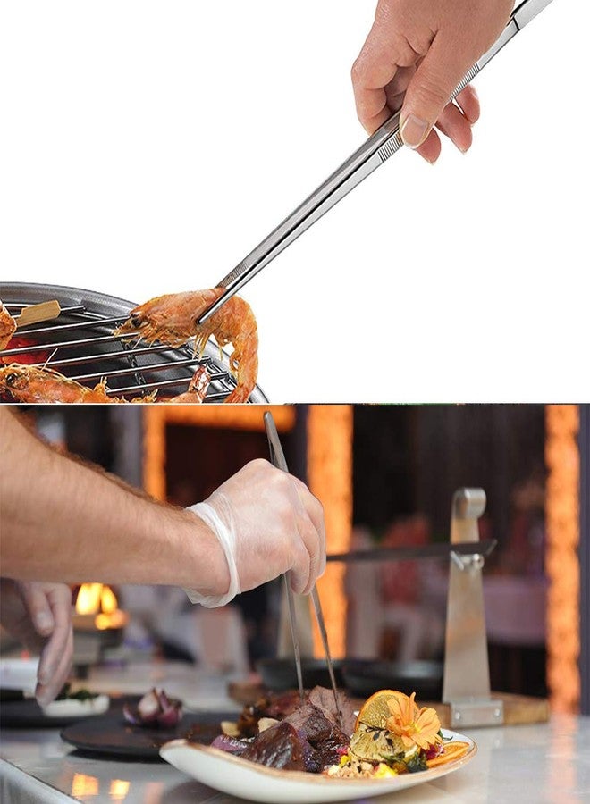 Tangoowal Professional Fine Cooking Tweezer Tongs,High-Precision Stainless Steel Kitchen Tweezers Tongs - 1pcs 12" and 3pcs 6.3" - Image 5