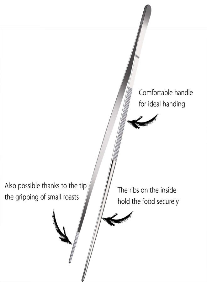 Tangoowal Professional Fine Cooking Tweezer Tongs,High-Precision Stainless Steel Kitchen Tweezers Tongs - 1pcs 12" and 3pcs 6.3" - Image 2