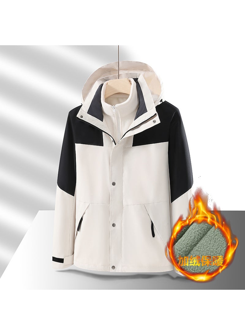 Generic - Unisex Hiking Jacket 2024 Autumn Winter Outdoor Waterproof Windproof Sport Coat Mens Detachable Korean Style Loose Fit Dark blue - Image 1