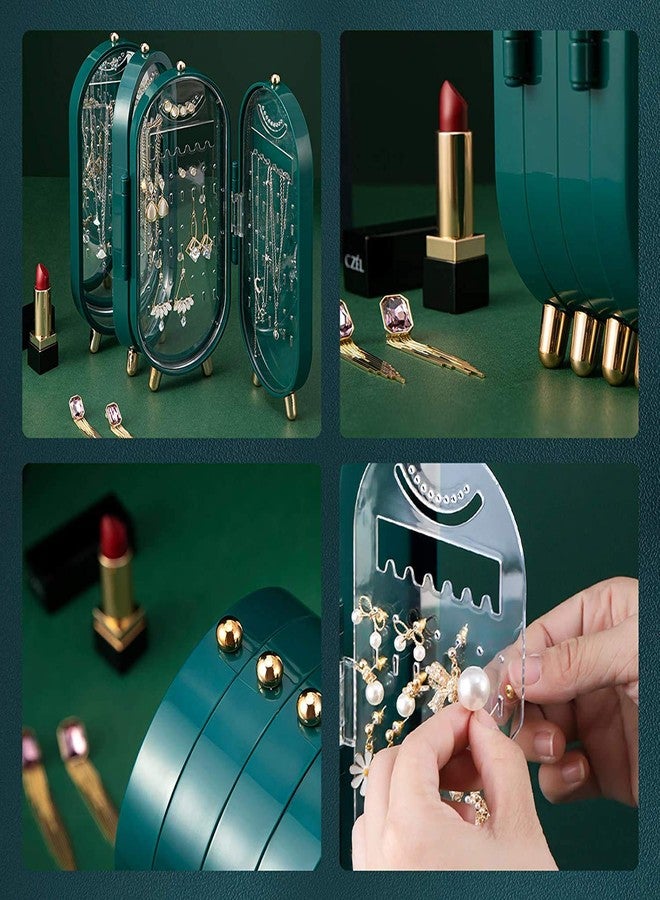 Mabron منظم مجوهرات قابل للطي من مادة ABS من مابرون، يحتوي على 153 فتحة للأقراط، حامل للأقراط، رف عرض للقلائد، هدية مثالية للنساء. - Image 5