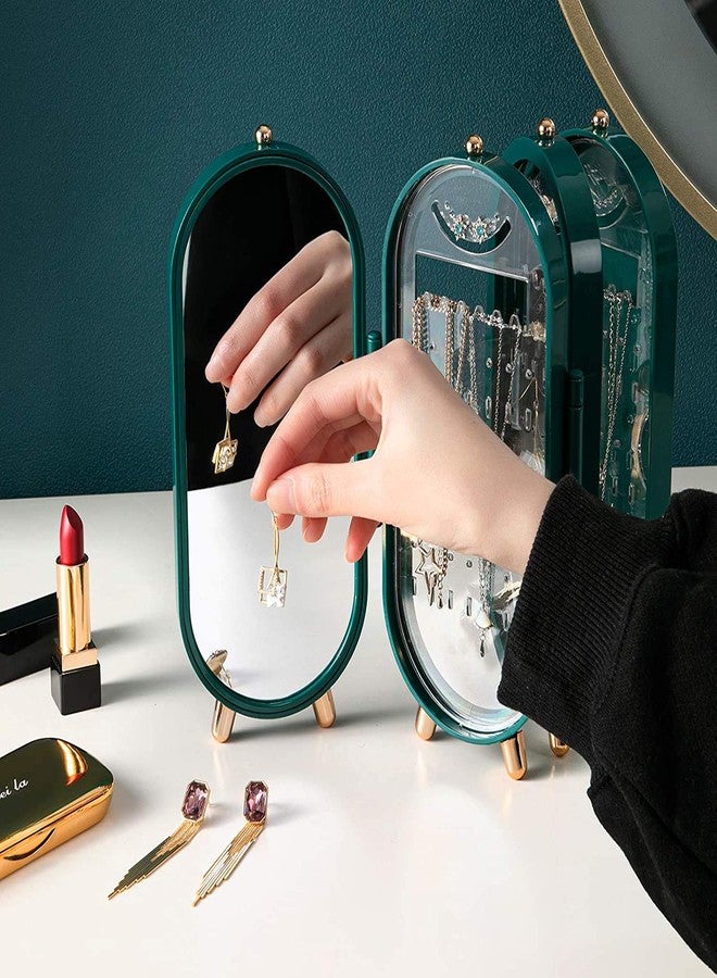 Mabron منظم مجوهرات قابل للطي من مادة ABS من مابرون، يحتوي على 153 فتحة للأقراط، حامل للأقراط، رف عرض للقلائد، هدية مثالية للنساء. - Image 2