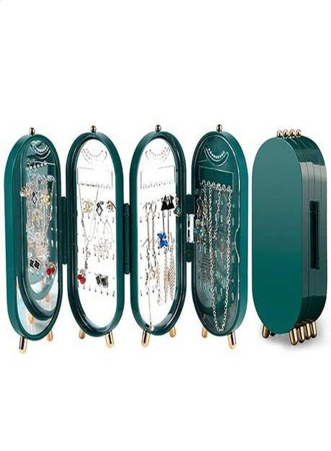 Mabron منظم مجوهرات قابل للطي من مادة ABS من مابرون، يحتوي على 153 فتحة للأقراط، حامل للأقراط، رف عرض للقلائد، هدية مثالية للنساء. - Image 1