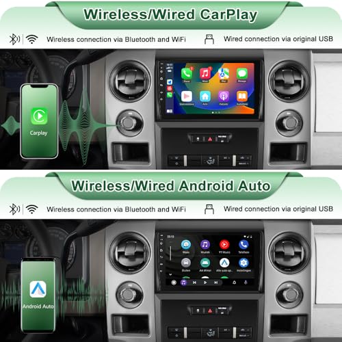 Votheon [4GB+64GB] Radio Stereo for Ford F150 2009 2010 2011 2012 with 8 Core CPU / Android13 / 9 inchs HD Touchscreen/Carplay Android Auto/Backup Camera//WiFi/FM AM RDS - Image 3