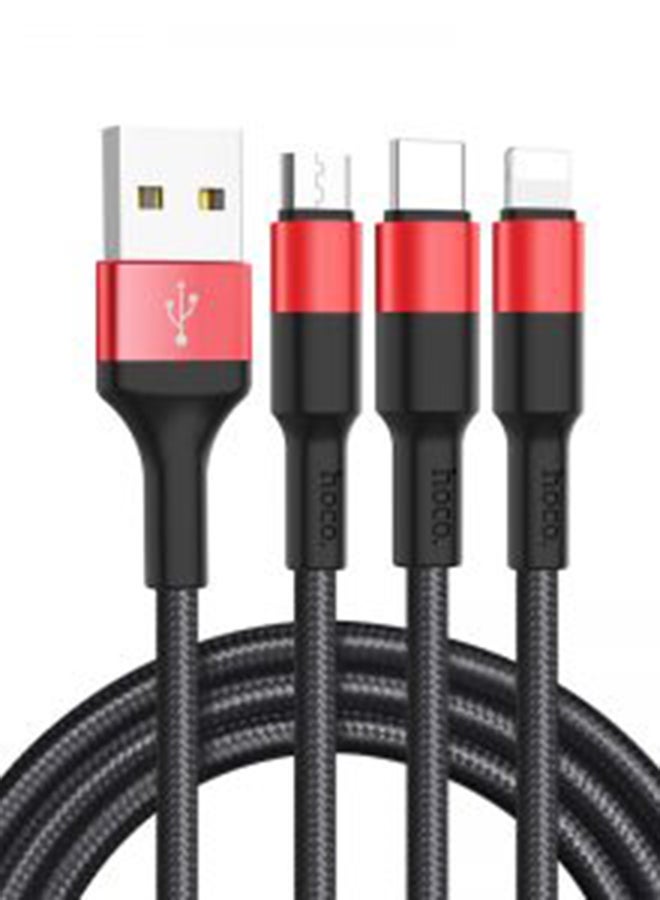 NIBEMINENT Xpress One Pull Lightning Data Sync And Charging Cable Black/Red - Image 1