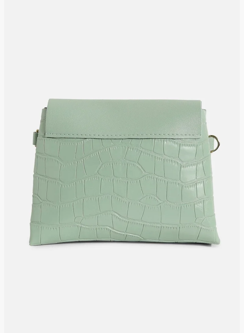 Haute Sauce Textured Casual Regular Sling Bag with Push Lock For Women