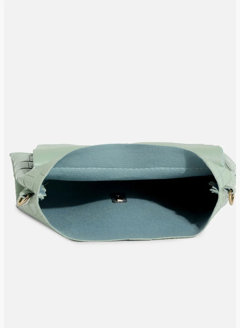 Haute Sauce Textured Casual Regular Sling Bag with Push Lock For Women