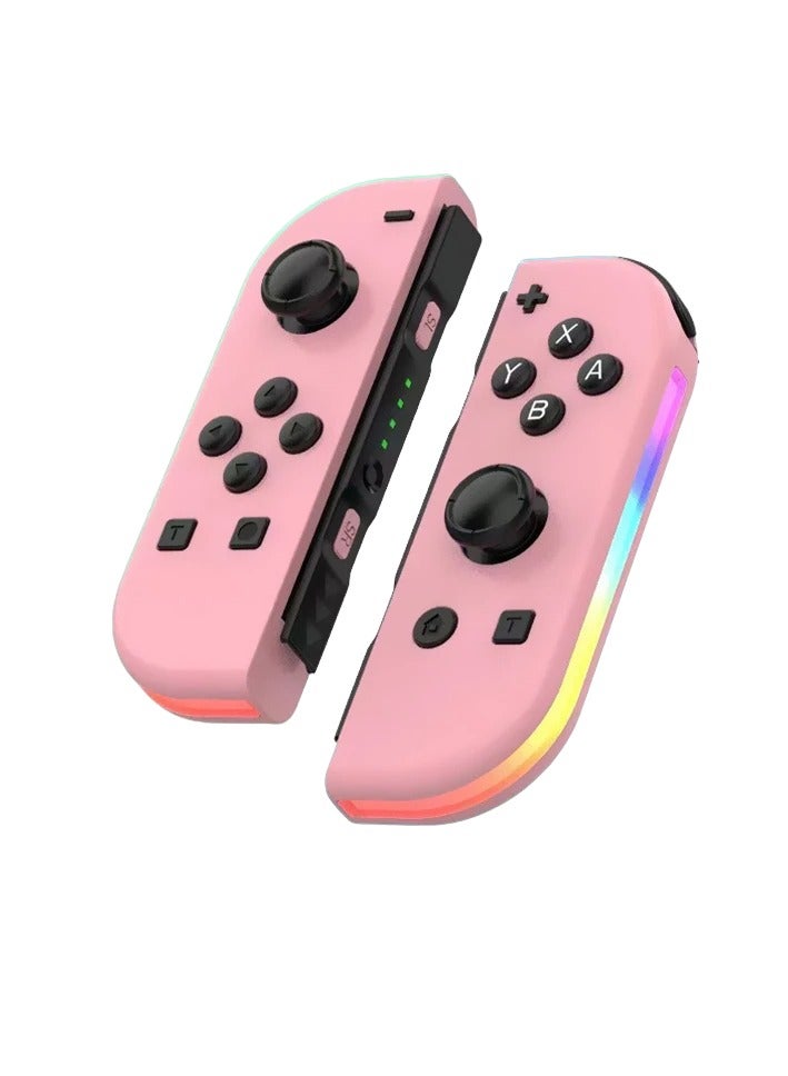 RGB Wireless Controller, 6 Axis Gyro Bluetooth Joystick Controller, Lightweight And Portable Gamepad With Wake Up Function, Dual Vibration Gaming Controller For Nintendo Switch, (Pink) - Image 1