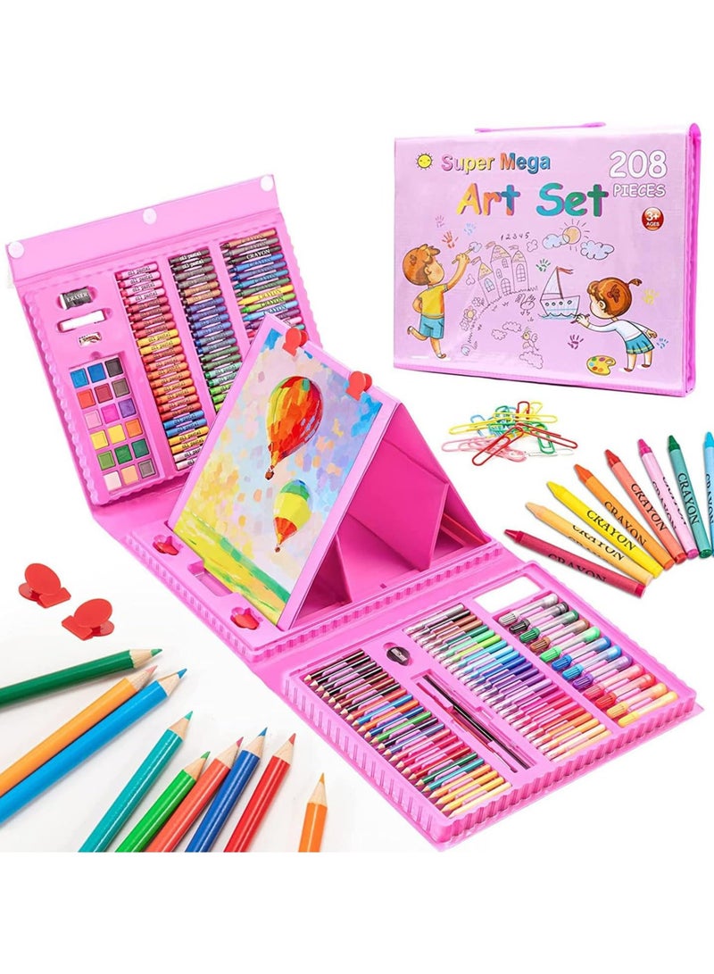 Eleish 208 pcs Art Supplies Kit for Painting,Drawing Art Kit for Kids with Double Sided Trifold Easel, Oil Pastels, Crayons, Colored Pencils, Watercolor for Kids Girls Boys Teens Artist - Image 3