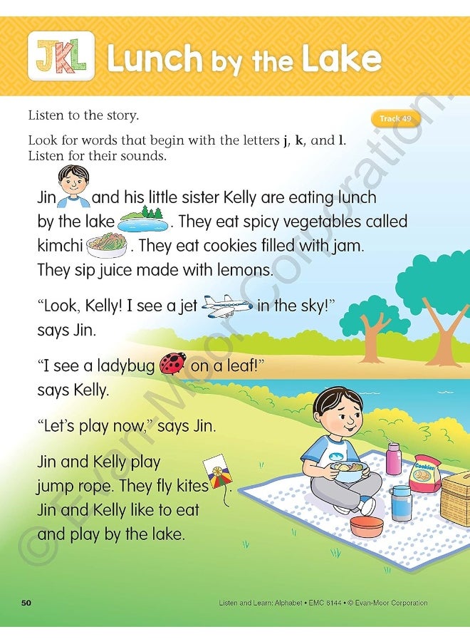 Alphabet, PreK Workbook: Listen and Learn Audio Workbook, Phonemic Awareness and Phonics