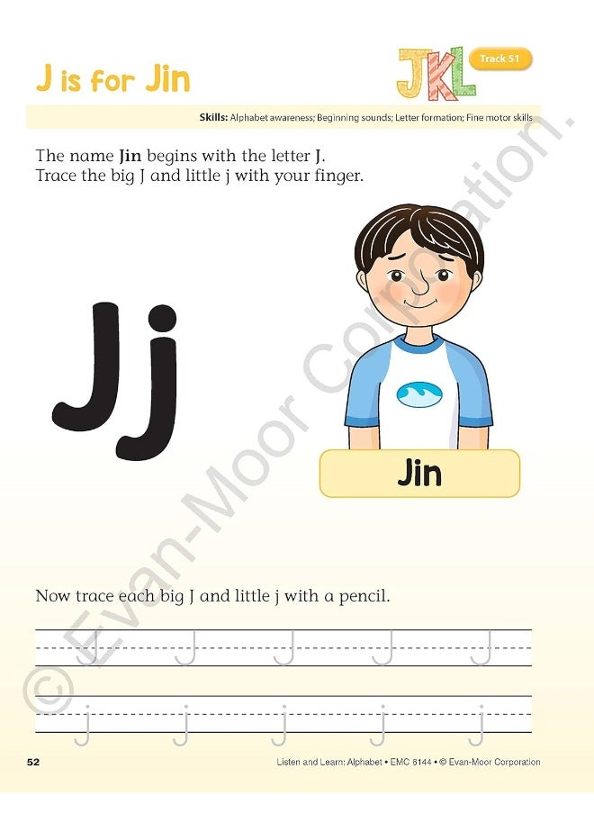 Alphabet, PreK Workbook: Listen and Learn Audio Workbook, Phonemic Awareness and Phonics