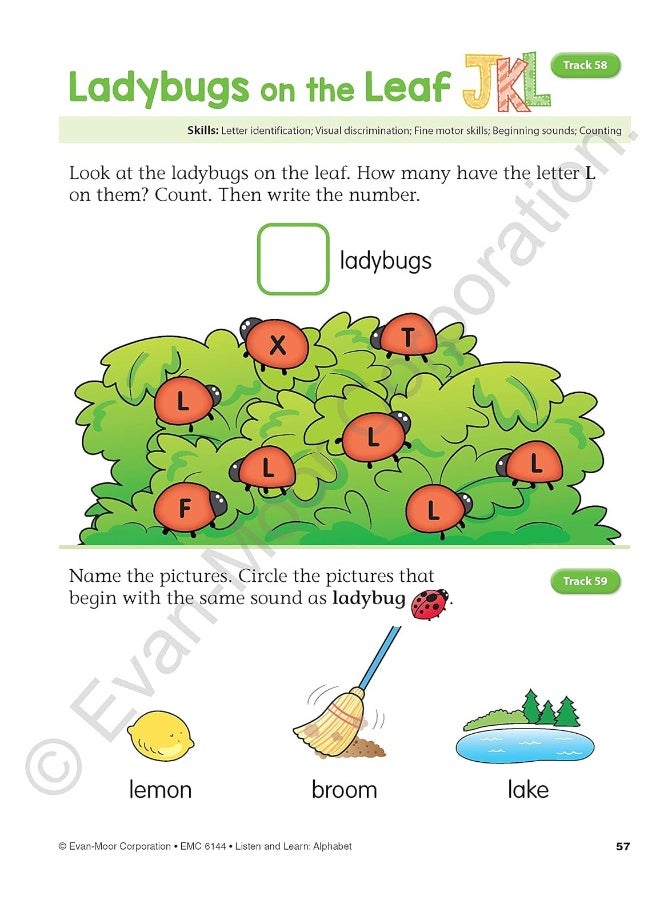 Alphabet, PreK Workbook: Listen and Learn Audio Workbook, Phonemic Awareness and Phonics