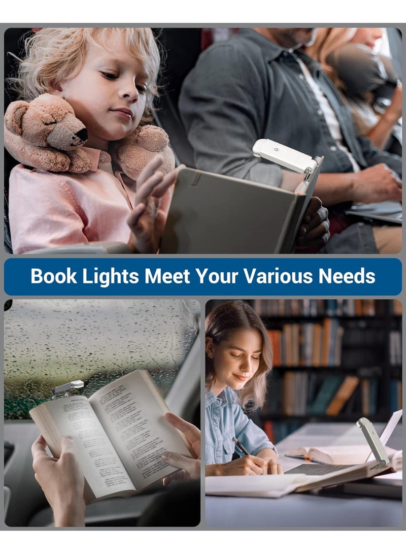 Portable LED Clip Reading Light Foldable Eye-Care Mini Night Lamp USB Rechargeable Book Light for Study Office and Bedroom - Image 4