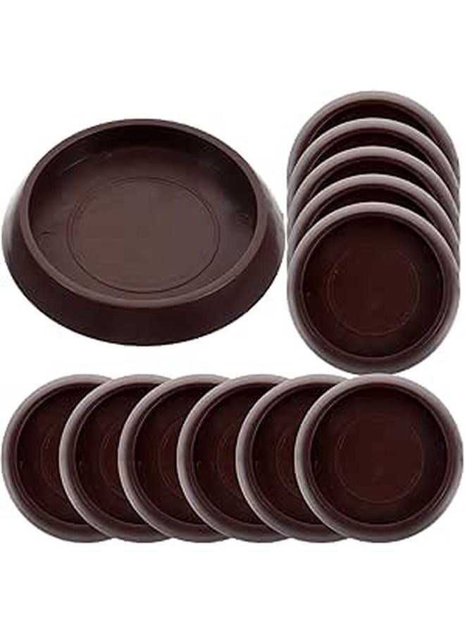 12 Pcs Plastic Furniture Coaster Pads Non Slip Chair Wheel Stoppers for Carpet and Hardwood Floor Protection - Image 1