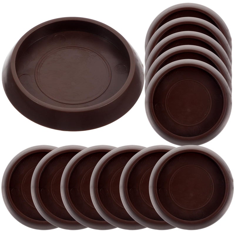 12 Pcs Plastic Furniture Coaster Pads Non Slip Chair Wheel Stoppers for Carpet and Hardwood Floor Protection - Image 2