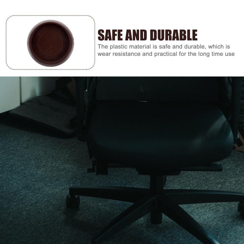 12 Pcs Plastic Furniture Coaster Pads Non Slip Chair Wheel Stoppers for Carpet and Hardwood Floor Protection - Image 4
