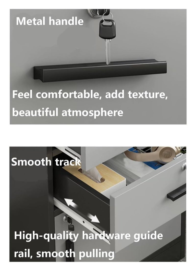 JOMILA - 2 Drawer and 1 Door Lockable Wood Mobile File Cabinet, Under Desk Storage Drawers Small File Cabinet for Home Office - Image 1