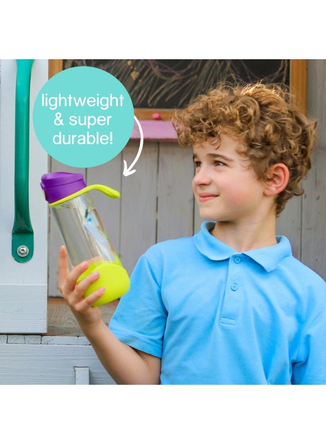 B.Box Sport Spout Drink Bottle for Kids | Easy-Flow Silicone Spout | Leakproof Push Button Lid | Ergonomic Triangle Grip | BPA-Free Tritan™ Water Bottle | 15.2 fl oz | 600ml-Blue Slate - Image 5