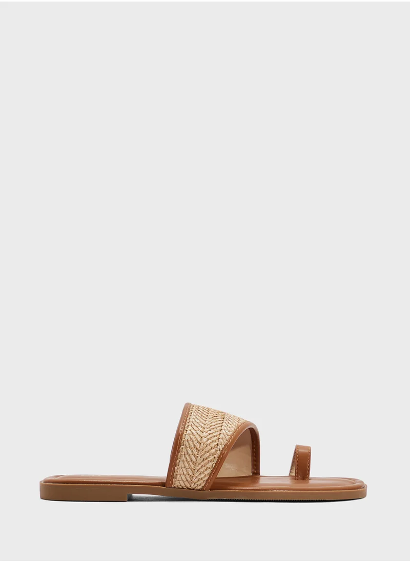 ELLA Raffia Flat Sandal