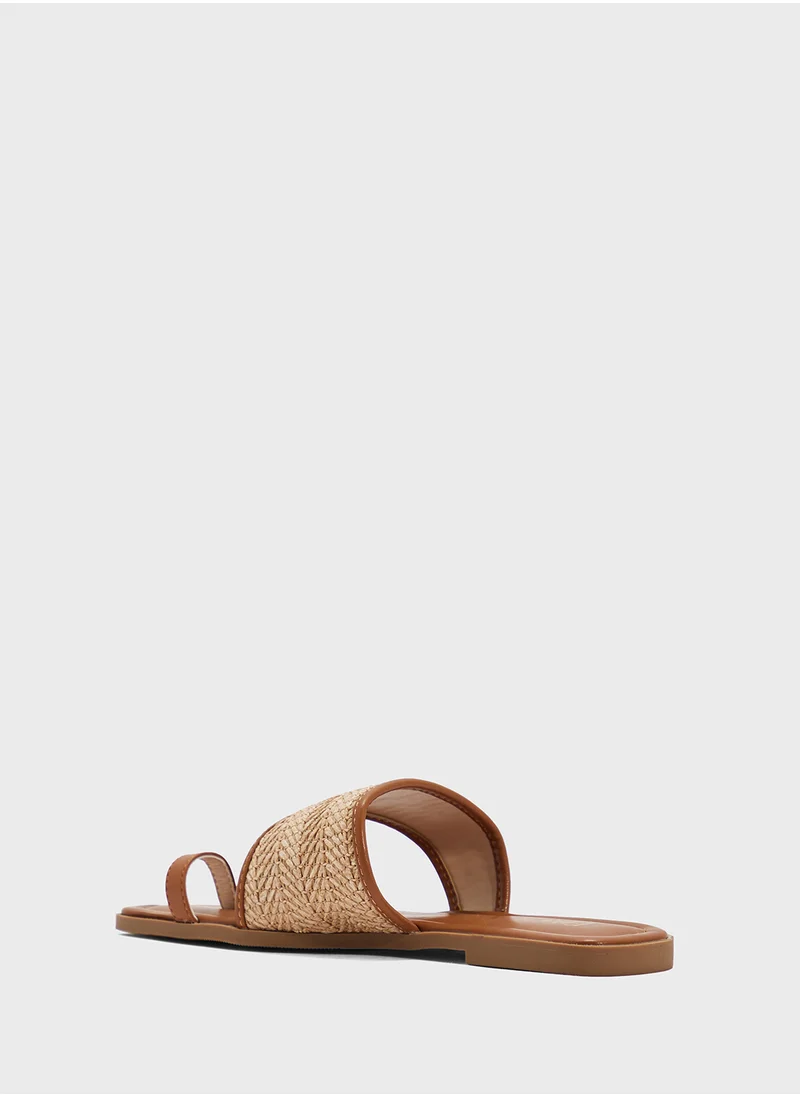 ELLA Raffia Flat Sandal