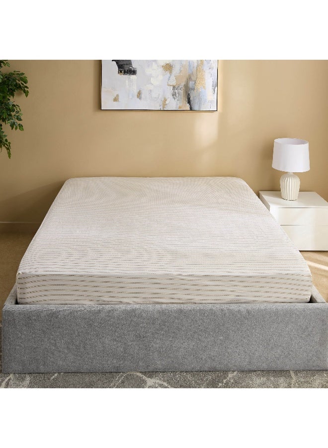 Home Box Cotton King Fitted Sheet - Striped Design - Image 3