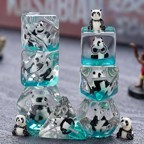 Maywin Polyhedral DD Dice Panda DiceResin Panda DND Dice Set for Dungeons and Dragons MTG RPG Board Games for 15 Years and Up - Image 1