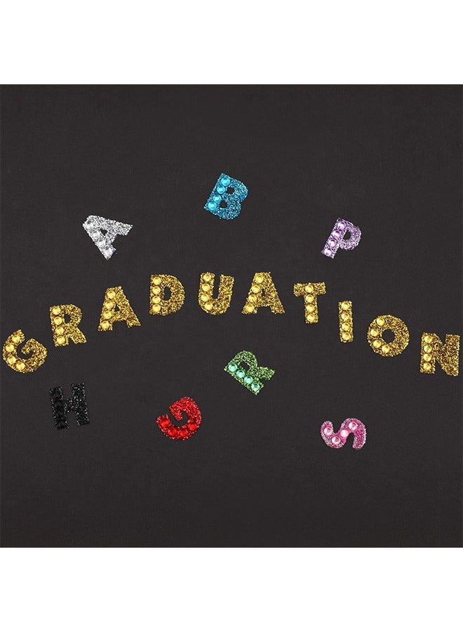 7 Pcs Glitter Alphabet Letter Stickers, Self Adhesive Stickers, DIY Decorative Stickers for Grad Cap and Handicraft Art Ect (Colorful) - Image 4
