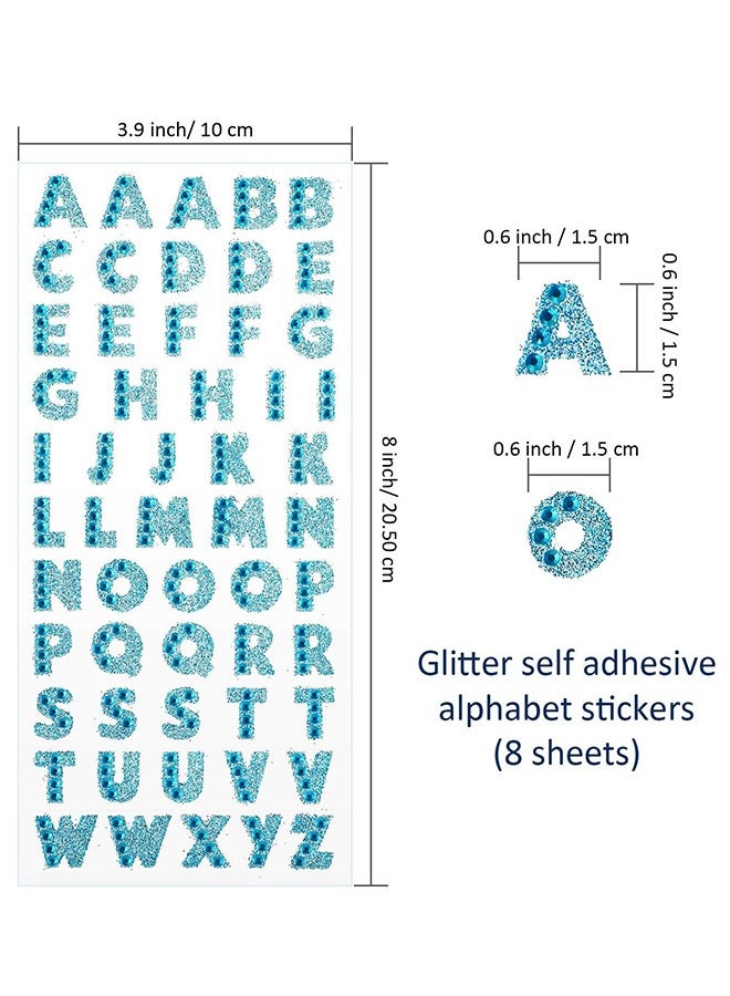 7 Pcs Glitter Alphabet Letter Stickers, Self Adhesive Stickers, DIY Decorative Stickers for Grad Cap and Handicraft Art Ect (Colorful) - Image 2
