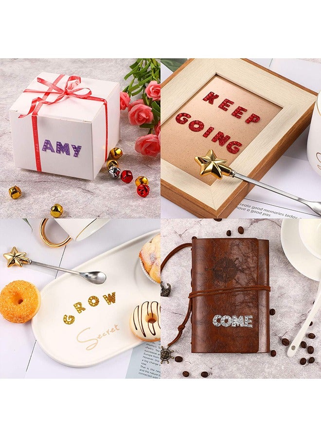 7 Pcs Glitter Alphabet Letter Stickers, Self Adhesive Stickers, DIY Decorative Stickers for Grad Cap and Handicraft Art Ect (Colorful) - Image 5