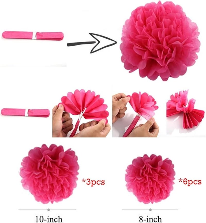 DIY Paper Flower Balls Set Color 7 For Wedding Birthday Party Decor 10sets - Image 3