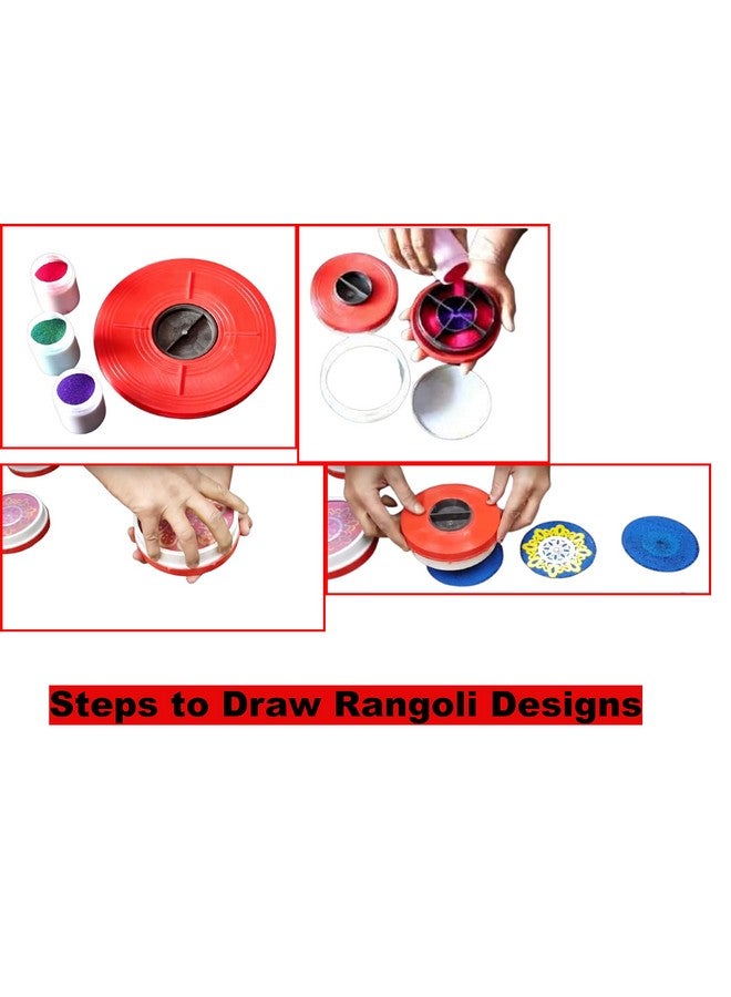 Artonezt طابع رانغولي السحري من أرتونيت + 5 قوالب + 2 حشوات + 1 قلم رانغولي لتزيين الأرضيات في نافراتري بونغال بوجا ماندير ديوالي - Image 3