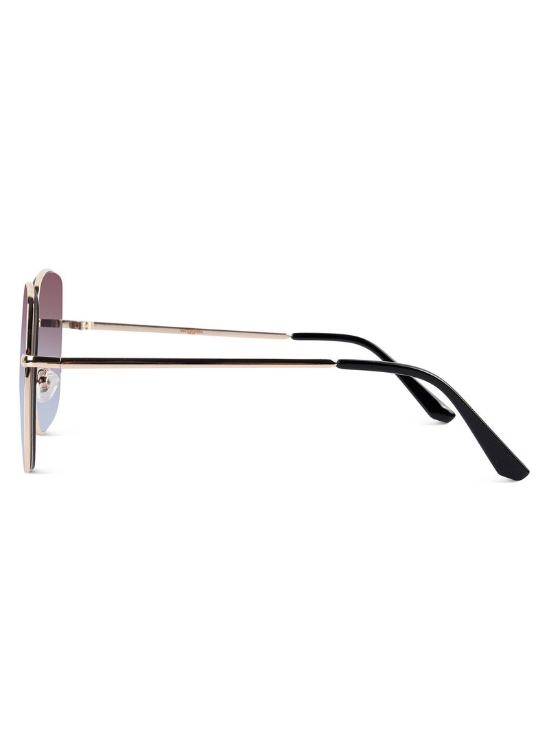 Woggles Latest & Stylish UV Protected Gradient Purple Oversized Sunglasses for Women - Image 5