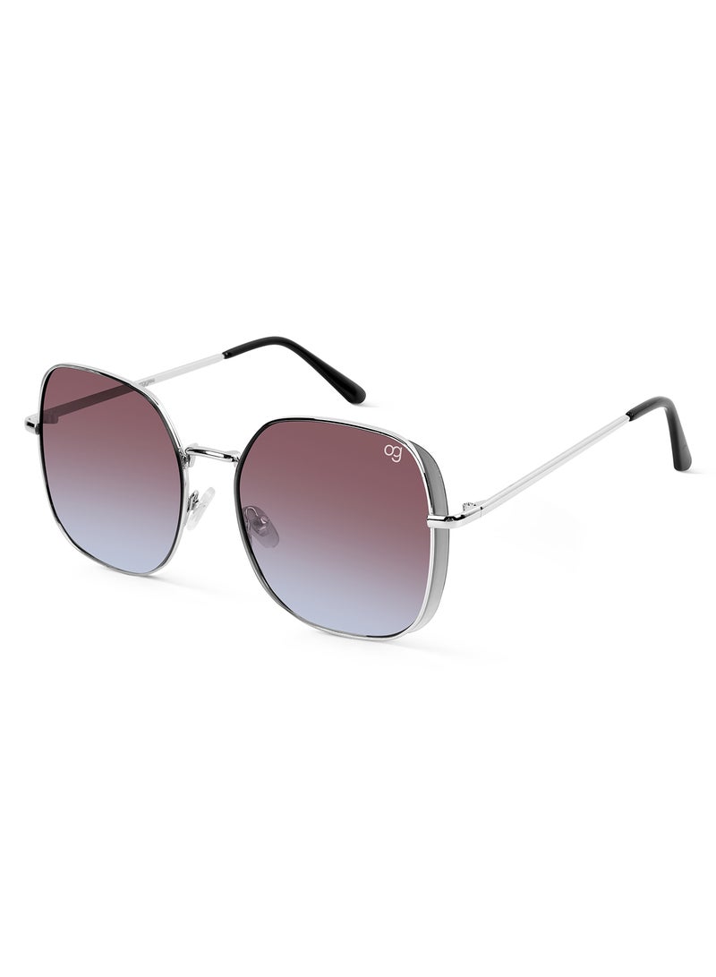 Woggles Latest & Stylish UV Protected Gradient Purple Oversized Sunglasses for Women - Image 1