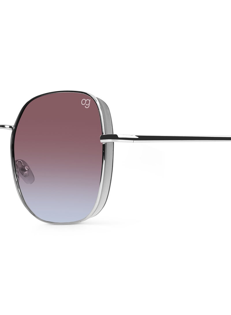 Woggles Latest & Stylish UV Protected Gradient Purple Oversized Sunglasses for Women - Image 2